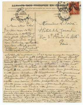 Carte-lettre de Victor Prouvé (Nancy)